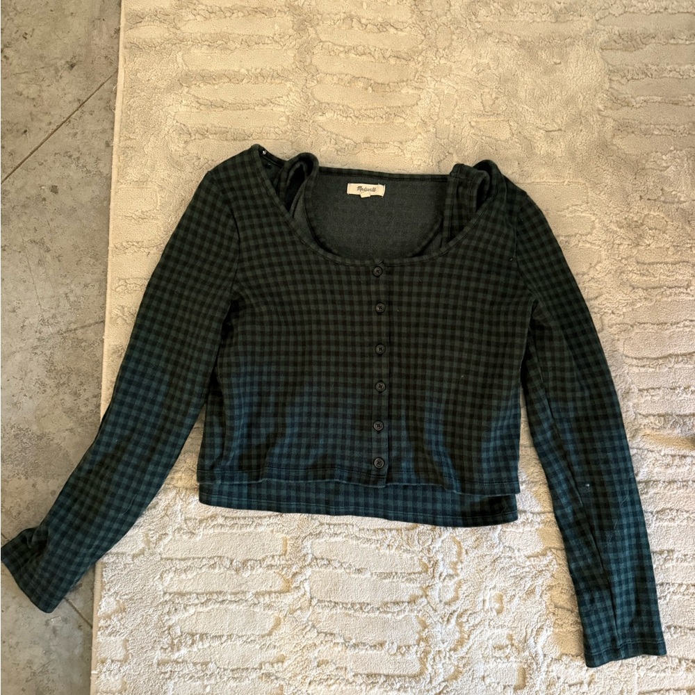 Madewell Green Plaid Button Down Shirt